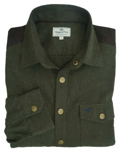 Loden Marl Coloured Hoggs of Fife Dunvegan Flannel Shirt on white background #colour_loden-marl