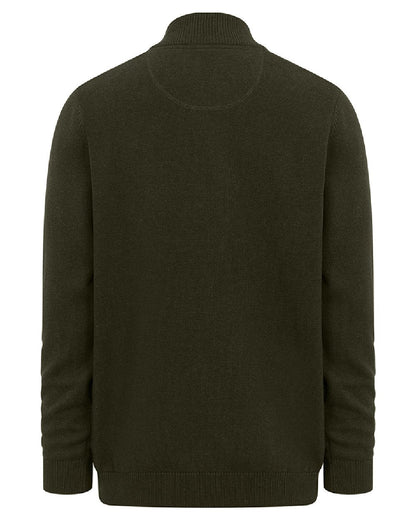 Fern Green coloured Hoggs of Fife Falkirk Quarter Zip Pullover on white background #colour_fern-green