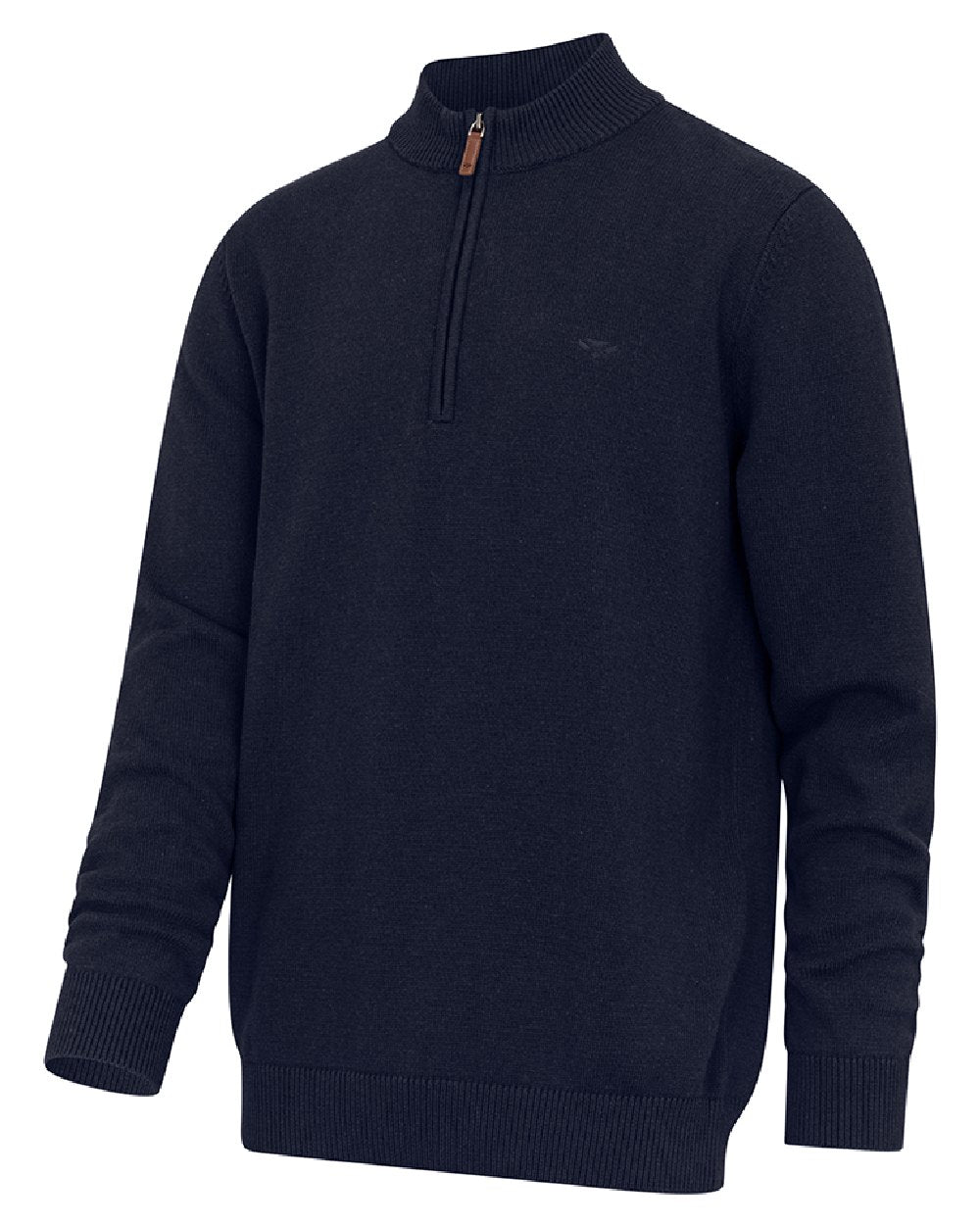 Heather Blue coloured Hoggs of Fife Falkirk Quarter Zip Pullover on white background #colour_heather-blue