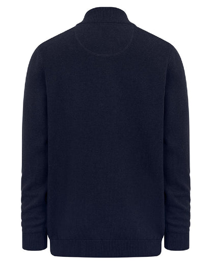 Heather Blue coloured Hoggs of Fife Falkirk Quarter Zip Pullover on white background #colour_heather-blue