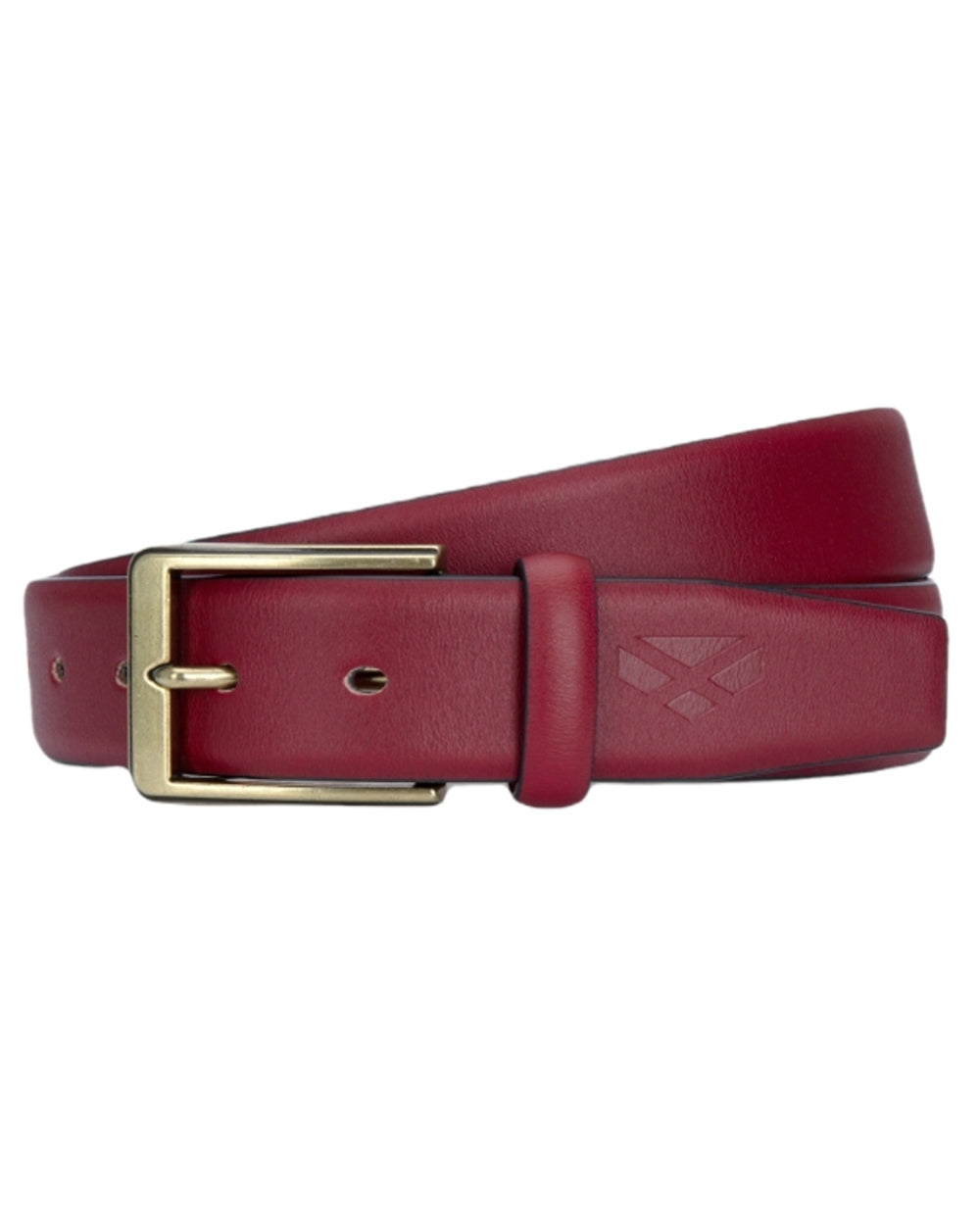 Tan Coloured Hoggs of Fife Feather Edge Leather 35mm Belt on white background #colour_tan