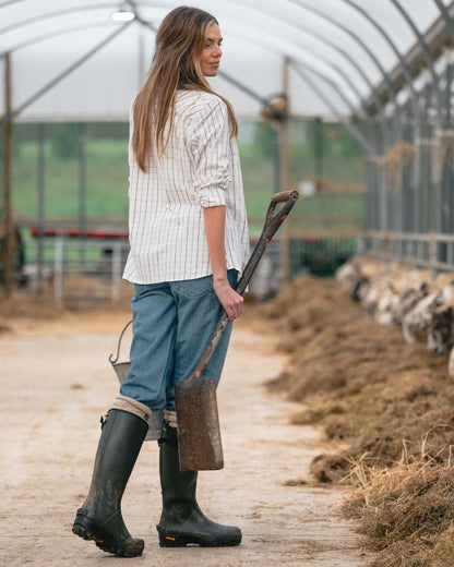Field Green Coloured Hoggs of Fife Field Sport 365 Wellingtons on outdoor background #colour_field-green