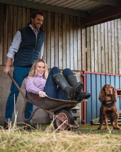 Field Green Coloured Hoggs of Fife Field Sport Neoprene Lined Wellingtons on outdoor background #colour_field-green