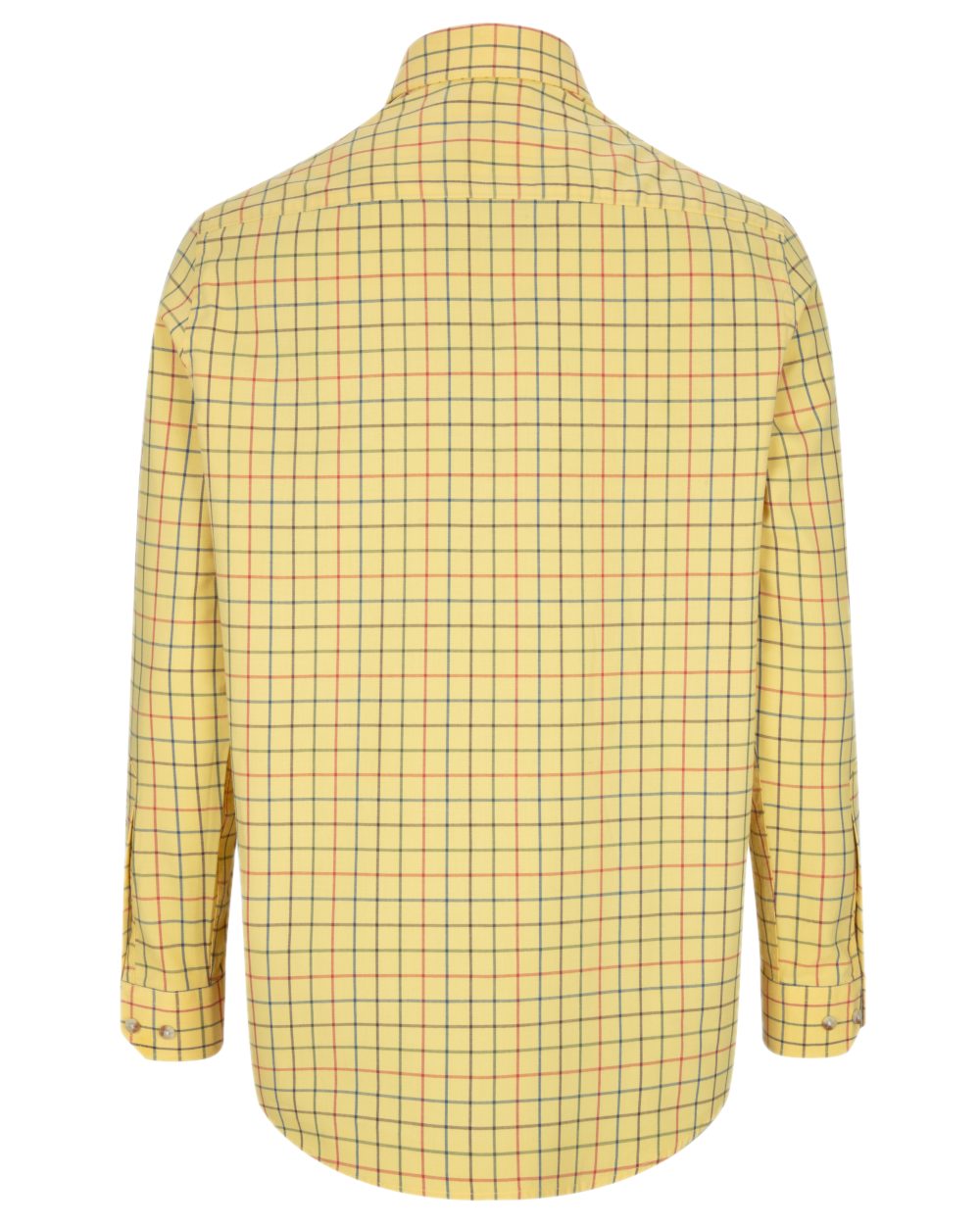 Gold Tattersall Coloured Hoggs of Fife Governor Tattersall Shirt on white background #colour_gold-tattersall