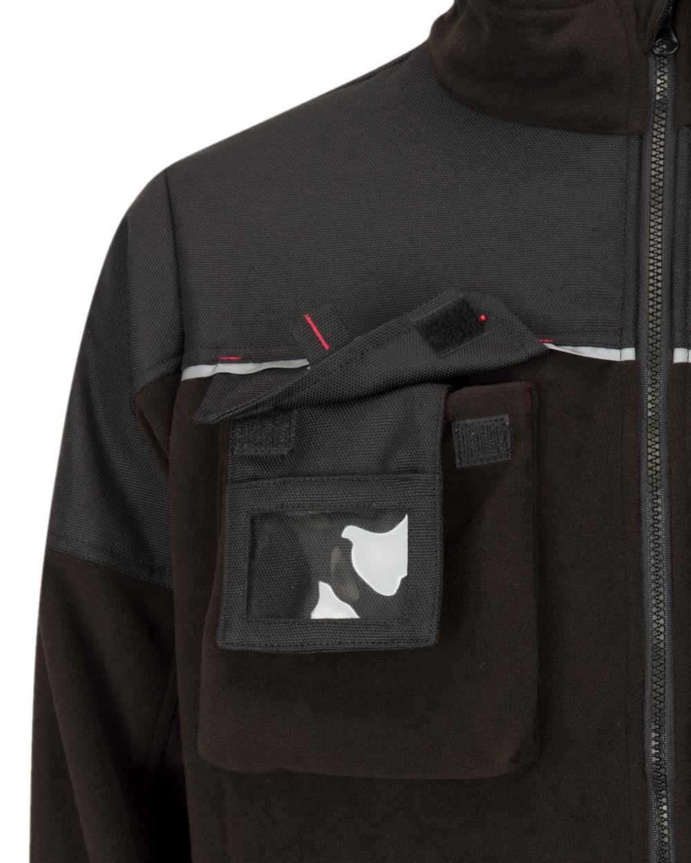 Black Coloured Hoggs of Fife Granite Bonded Fleece Jacket on white background #colour_black