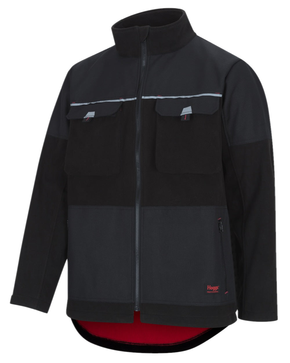 Black Coloured Hoggs of Fife Granite Bonded Fleece Jacket on white background #colour_black