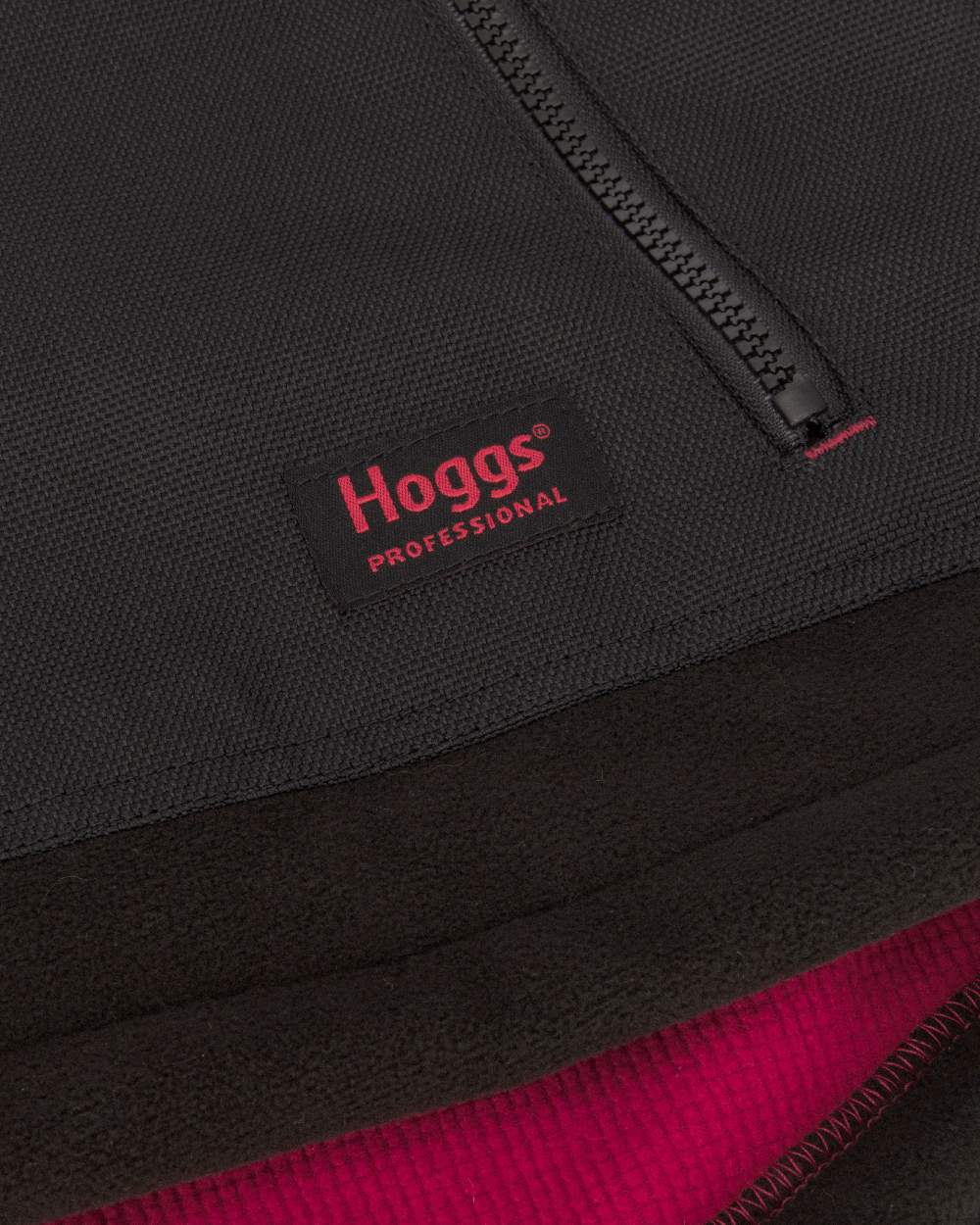 Black Coloured Hoggs of Fife Granite Bonded Fleece Jacket on white background #colour_black
