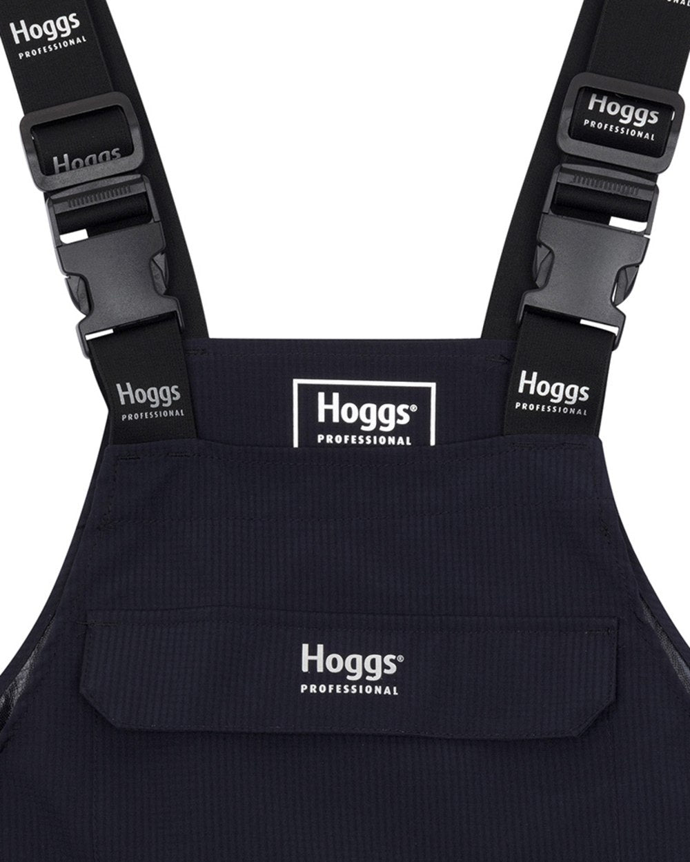 Navy Coloured Hoggs of Fife Green King II Waterproof Bib & Brace on white background #colour_navy
