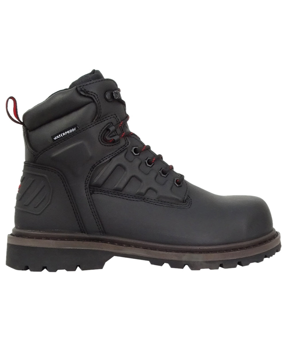 Black Coloured Hoggs of Fife Hercules Waterproof Safety Boots on white background #colour_black