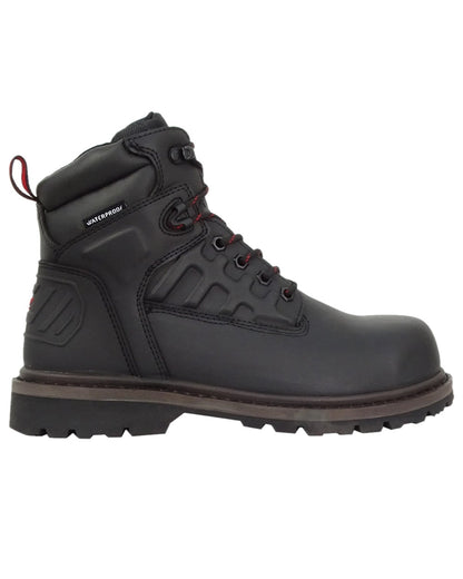 Black Coloured Hoggs of Fife Hercules Waterproof Safety Boots on white background #colour_black