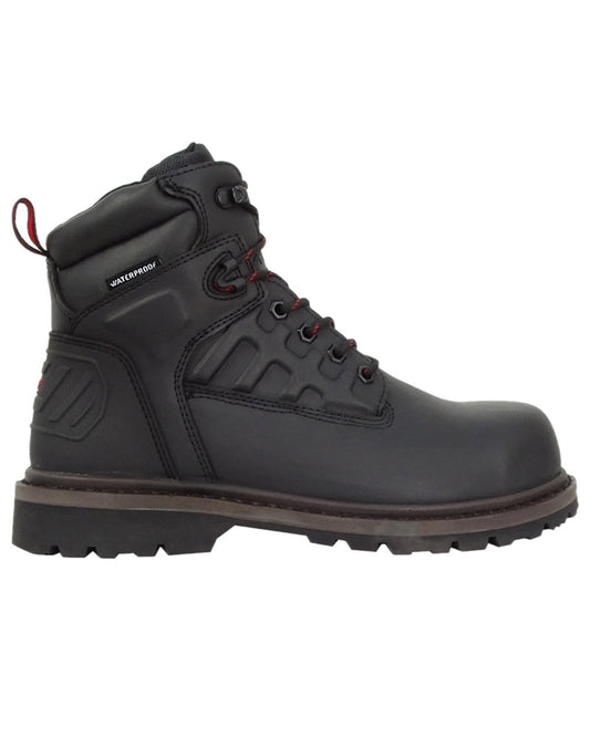 Black Coloured Hoggs of Fife Hercules Waterproof Safety Boots on white background #colour_black