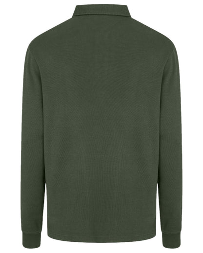 Green Coloured Hoggs of Fife Heriot Long Sleeve Rugby Shirt on white background #colour_green