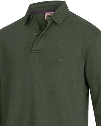 Green Coloured Hoggs of Fife Heriot Long Sleeve Rugby Shirt on white background #colour_green