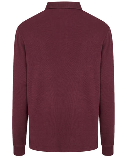 Merlot Coloured Hoggs of Fife Heriot Long Sleeve Rugby Shirt on white background #colour_merlot