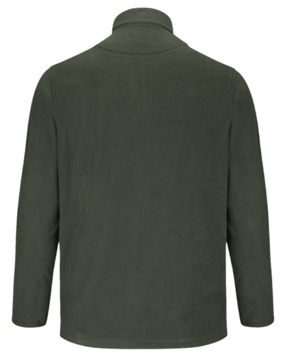 Dark Green coloured Hoggs of Fife Islander 1/4 Zip Micro Fleece Shirt on white background #colour_dark-green