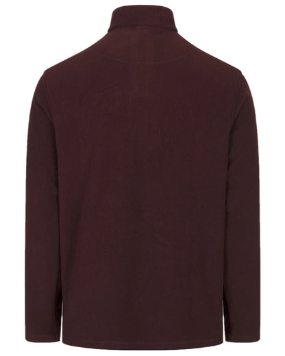Burgundy coloured Hoggs of Fife Islander 1/4 Zip Micro Fleece Shirt on white background #colour_burgundy