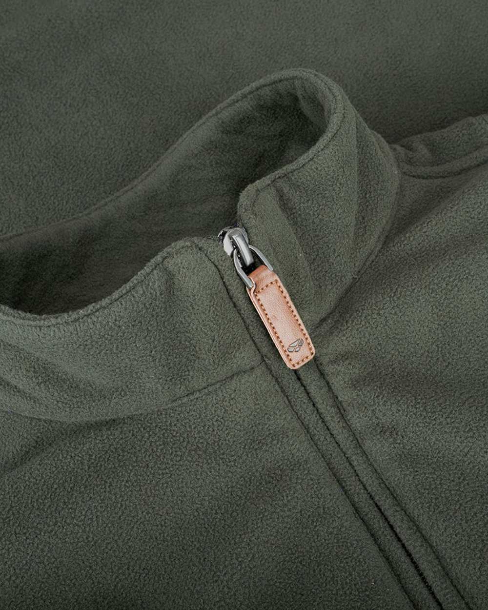 Dark Green coloured Hoggs of Fife Islander 1/4 Zip Micro Fleece Shirt on white background #colour_dark-green