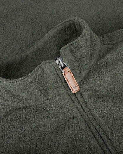 Dark Green coloured Hoggs of Fife Islander 1/4 Zip Micro Fleece Shirt on white background #colour_dark-green