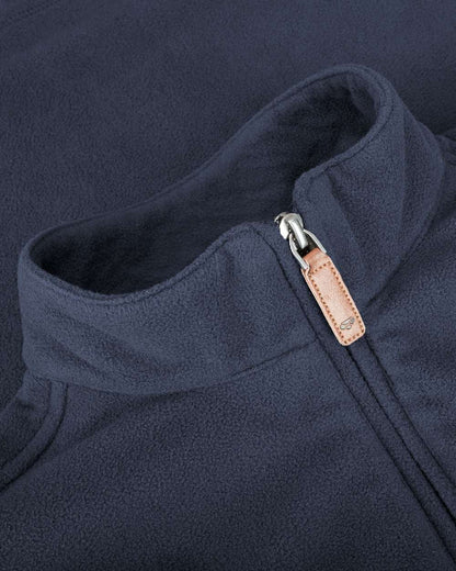 Navy coloured Hoggs of Fife Islander 1/4 Zip Micro Fleece Shirt on white background #colour_navy