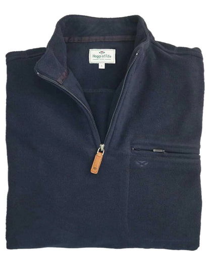 Navy coloured Hoggs of Fife Islander 1/4 Zip Micro Fleece Shirt on white background #colour_navy