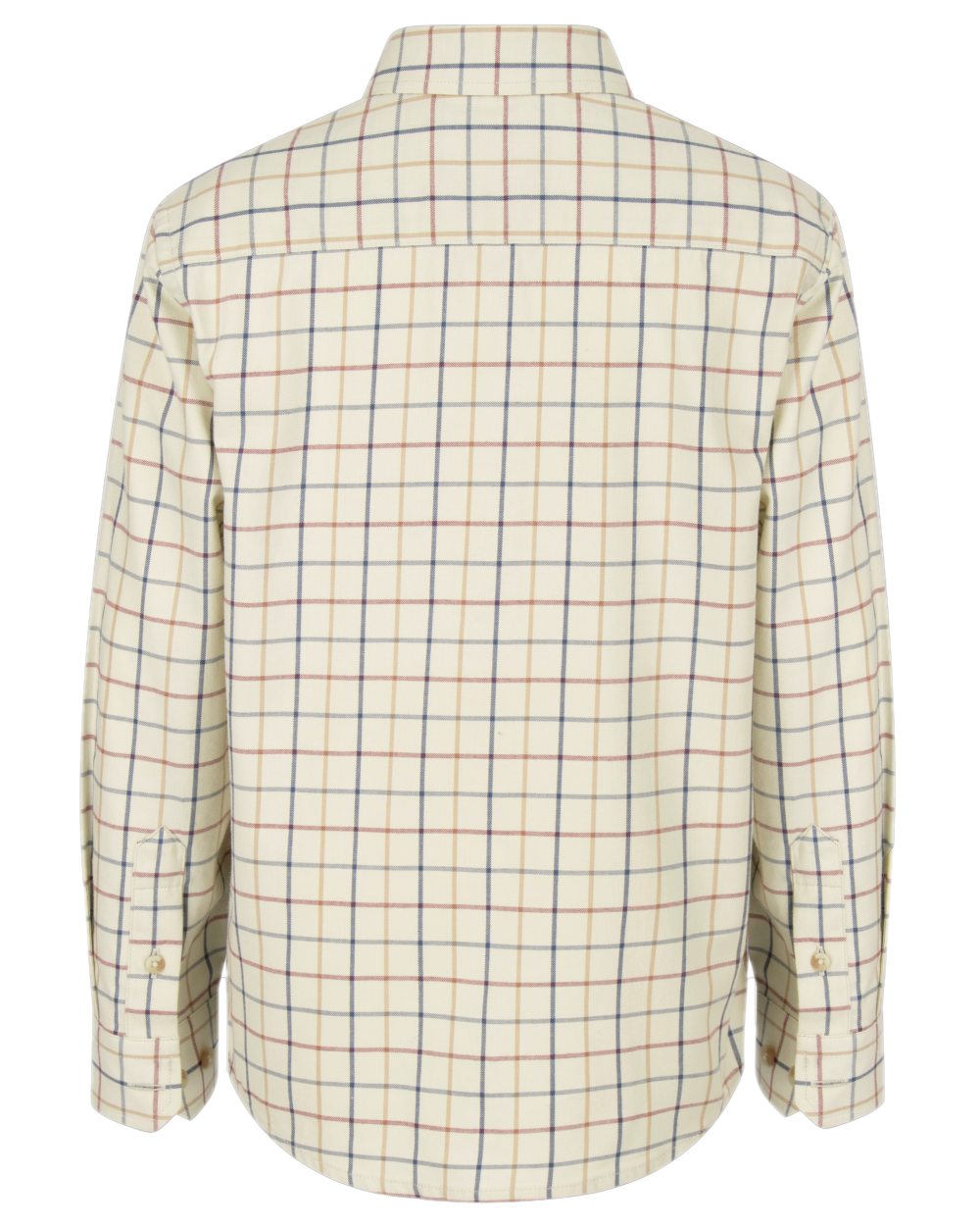 Ivory Tattersall Coloured Hoggs of Fife Junior Ambassador Tattersall Shirt on white background #colour_ivory-tattersall