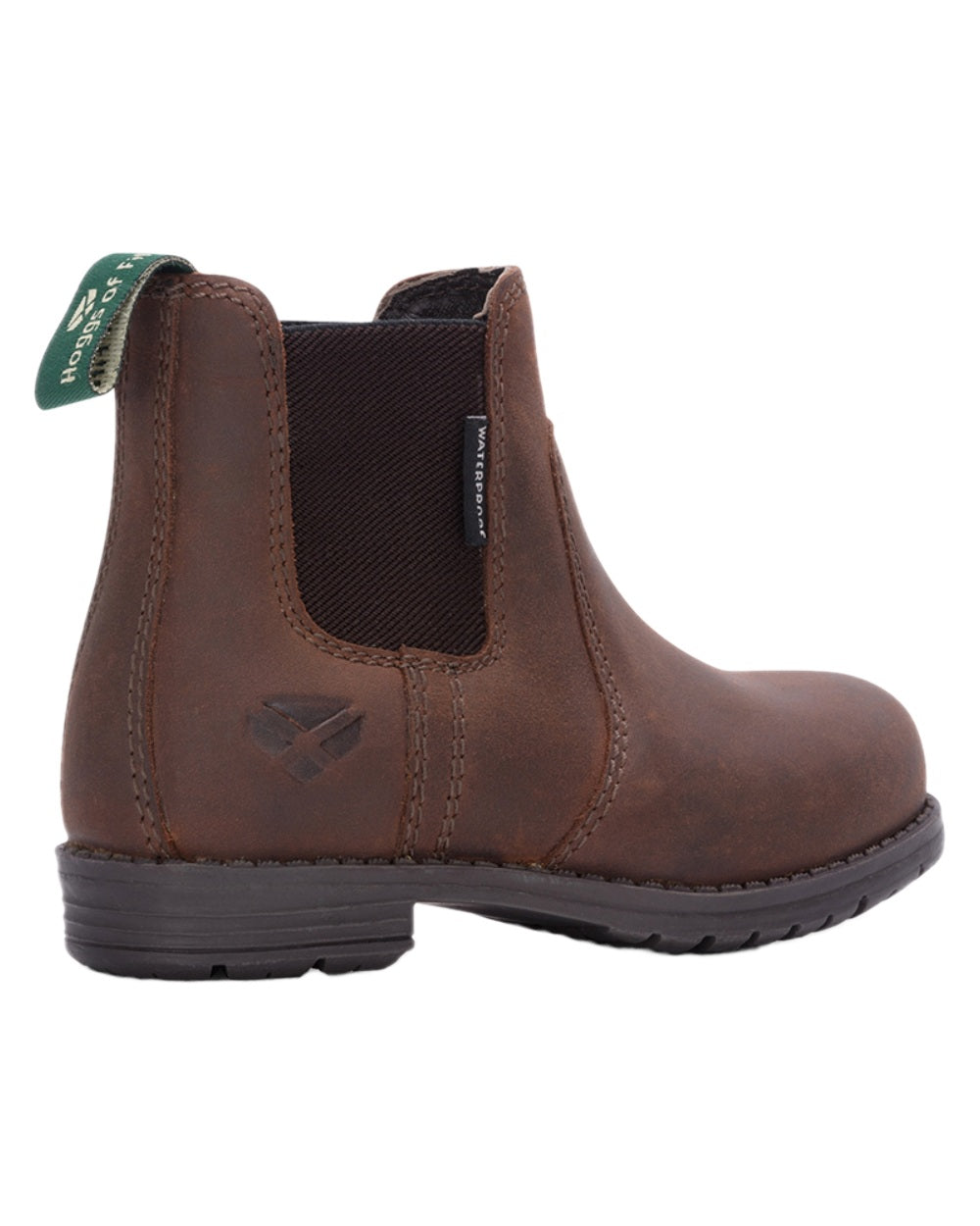Brown Waxy Coloured Hoggs of Fife Junior Shire Waterproof Dealer Boots on white background #colour_brown-waxy