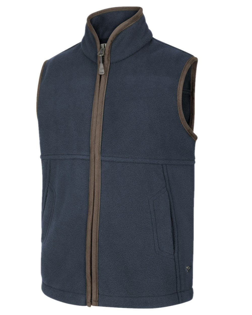 Navy Coloured Hoggs of Fife Junior Woodhall Fleece Gilet on white background #colour_navy