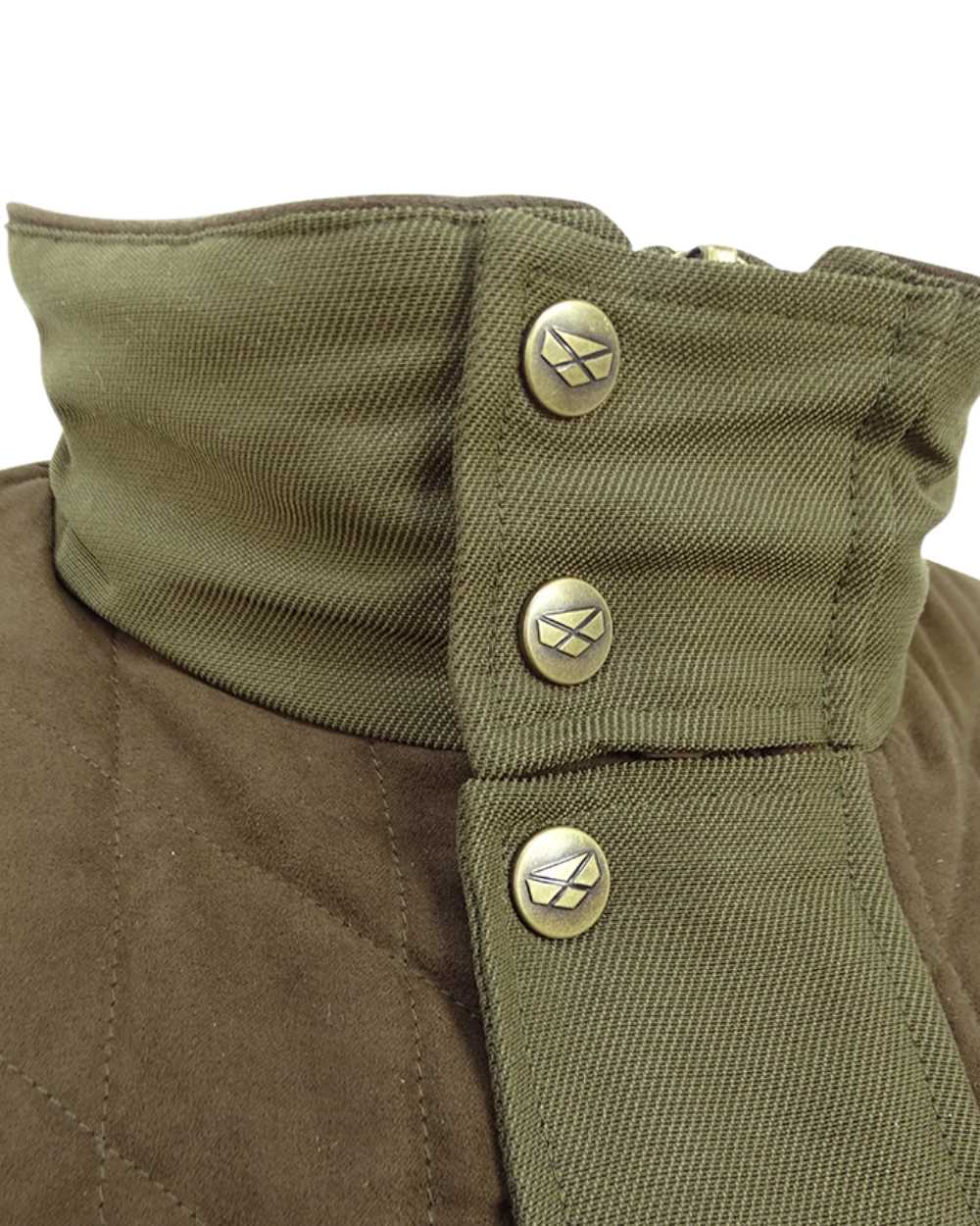 Olive Green Coloured Hoggs of Fife Kincraig Field Waistcoat on white background #colour_olive-green