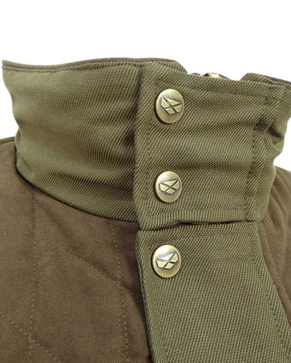Olive Green Coloured Hoggs of Fife Kincraig Field Waistcoat on white background #colour_olive-green