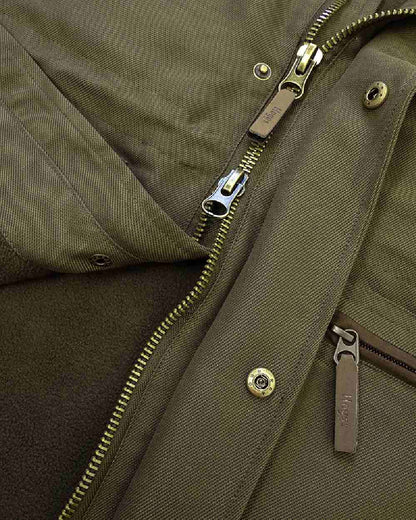 Olive Green Coloured Hoggs of Fife Kincraig Field Waistcoat on white background #colour_olive-green