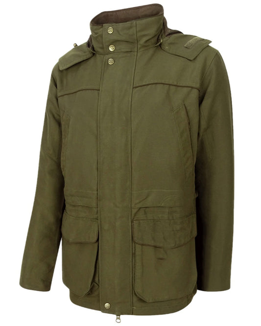 Olive Green Coloured Hoggs of Fife Kincraig Waterproof Field Jacket on white background #colour_olive-green