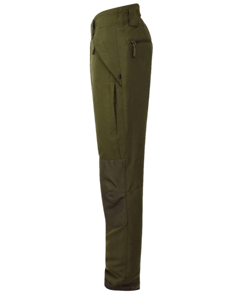 Olive Green Coloured Hoggs of Fife Kincraig Waterproof Field Trousers on white background #colour_olive-green