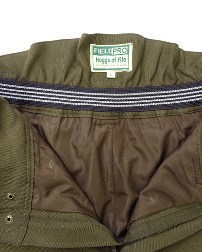 Olive Green Coloured Hoggs of Fife Kincraig Waterproof Field Trousers on white background #colour_olive-green