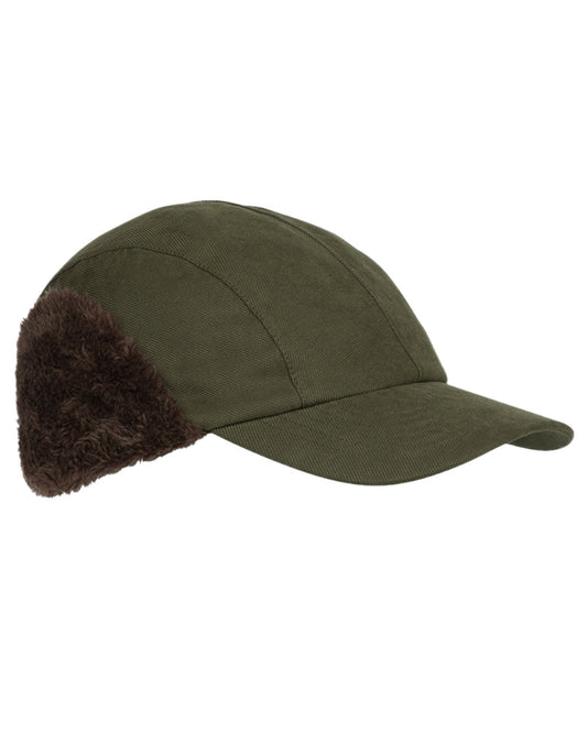 Olive Green Coloured Hoggs of Fife Kincraig Waterproof Hunting Cap on white background #colour_olive-green