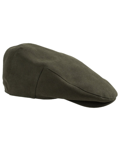 Olive Green Coloured Hoggs of Fife Kincraig Waterproof Tweed Flat Cap on white background #colour_olive-green