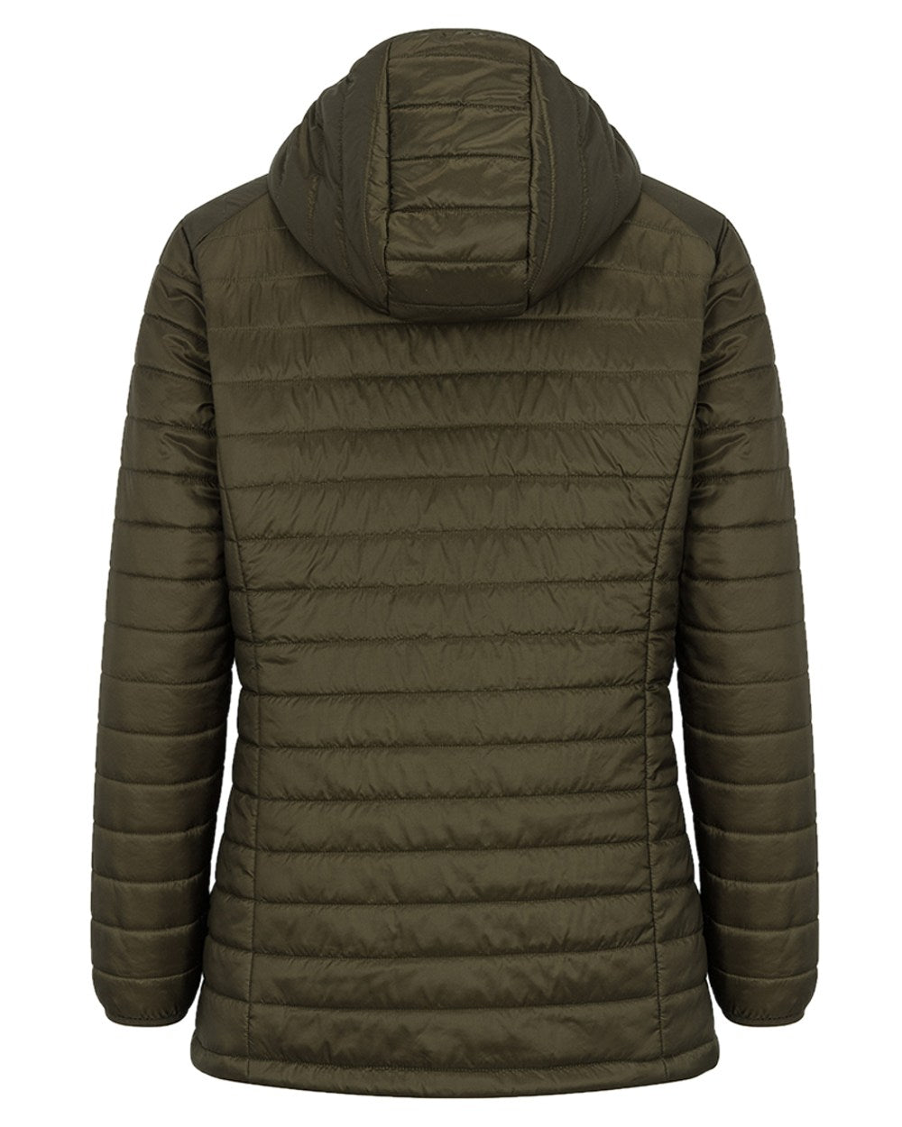 Olive Merlot coloured Hoggs of Fife Kingston Ladies Hooded Jacket on white background #colour_olive-merlot