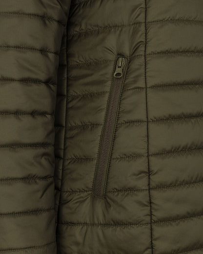 Olive Merlot coloured Hoggs of Fife Kingston Ladies Hooded Jacket on white background #colour_olive-merlot