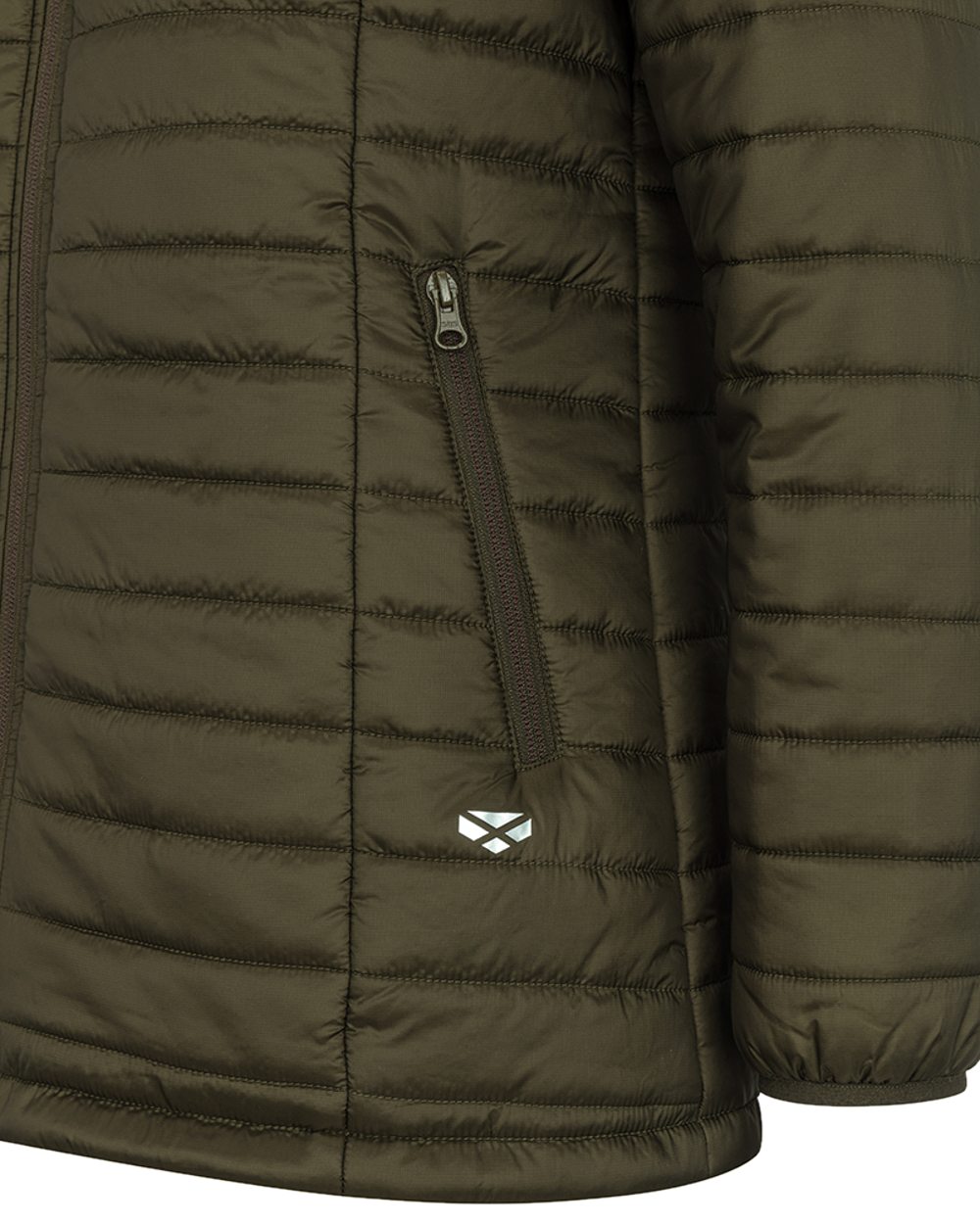 Olive Merlot coloured Hoggs of Fife Kingston Ladies Hooded Jacket on white background #colour_olive-merlot