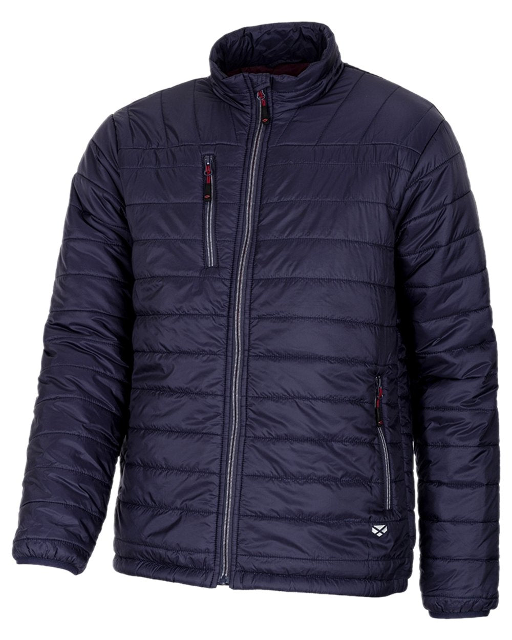 Navy Merlot Coloured Hoggs of Fife Kingston Lightweight Quilted Jacket on white background #colour_navy-merlot