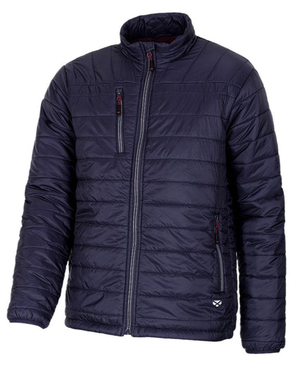 Navy Merlot Coloured Hoggs of Fife Kingston Lightweight Quilted Jacket on white background #colour_navy-merlot