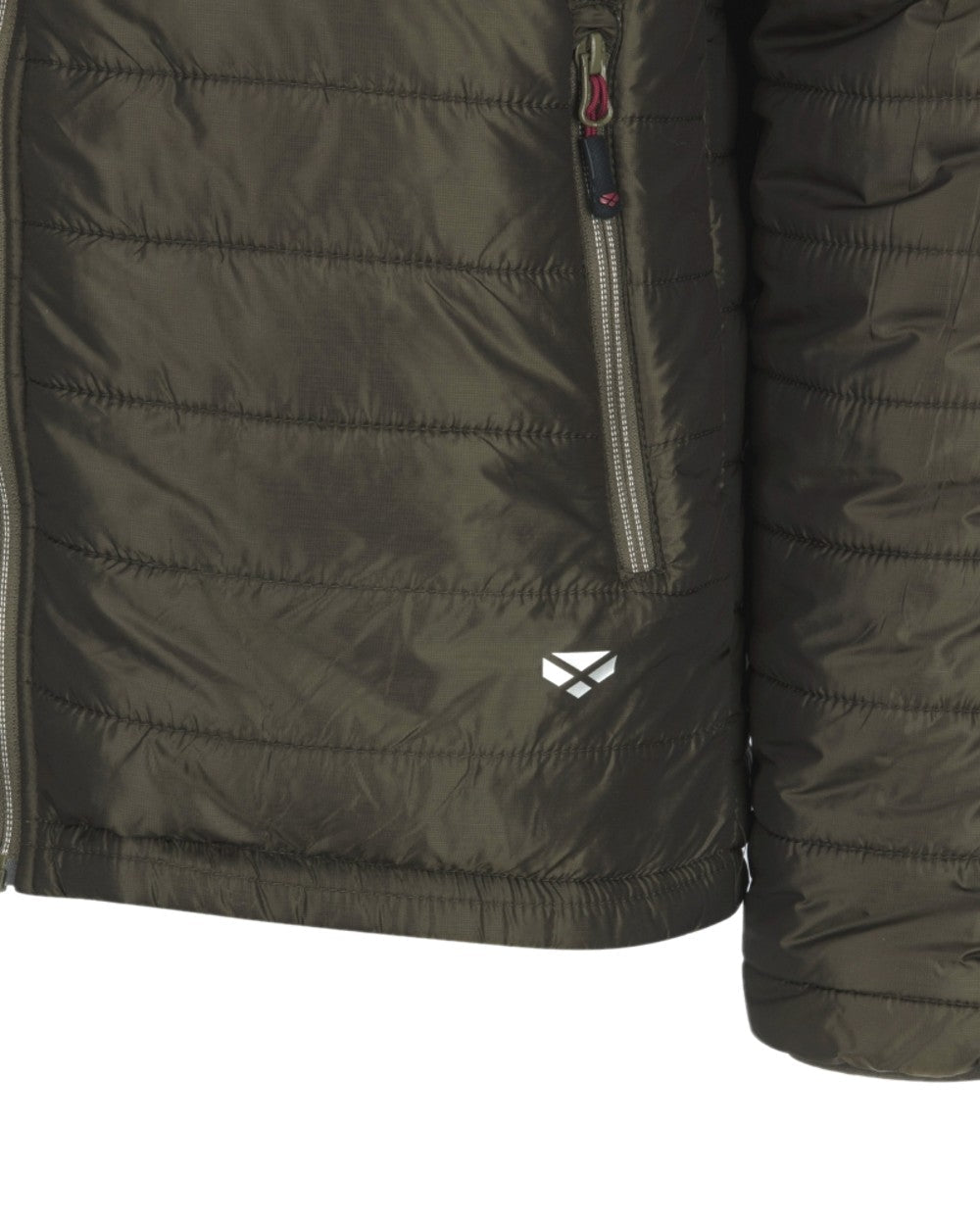 Olive Merlot Coloured Hoggs of Fife Kingston Lightweight Quilted Jacket on white background #colour_olive-merlot