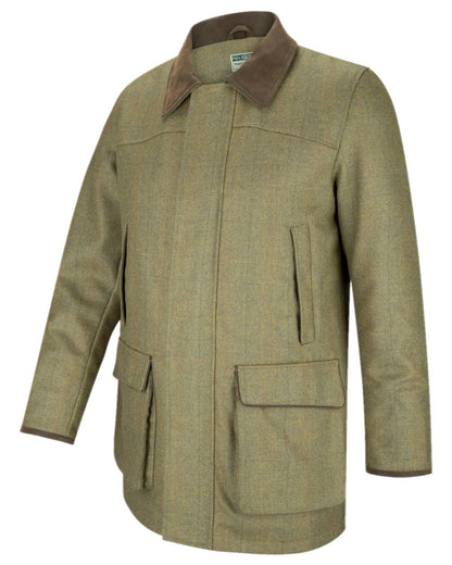 Autumn Bracken Coloured Hoggs of Fife Kinloch Technical Tweed Field Coat on white background #colour_autumn-bracken