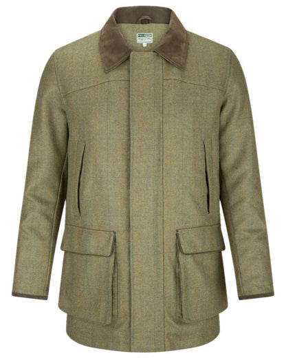 Autumn Bracken Coloured Hoggs of Fife Kinloch Technical Tweed Field Coat on white background #colour_autumn-bracken