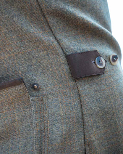 Autumn Bracken Coloured Hoggs of Fife Kinloch Technical Tweed Field Waistcoat on white background #colour_autumn-bracken