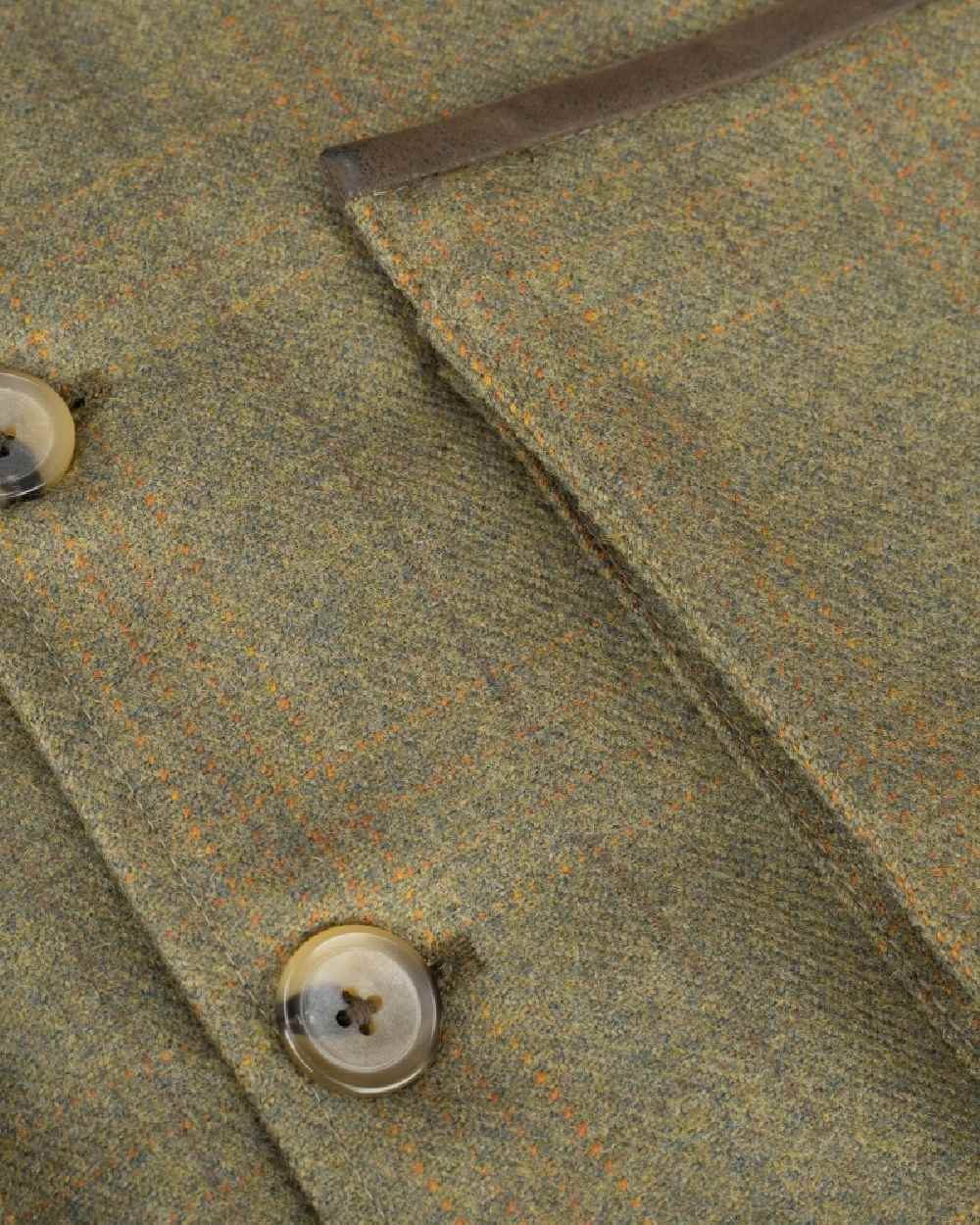 Autumn Bracken Coloured Hoggs of Fife Kinloch Technical Tweed Field Waistcoat on white background #colour_autumn-bracken