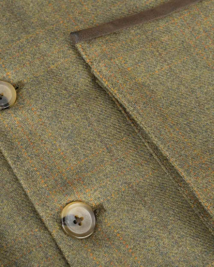 Autumn Bracken Coloured Hoggs of Fife Kinloch Technical Tweed Field Waistcoat on white background #colour_autumn-bracken