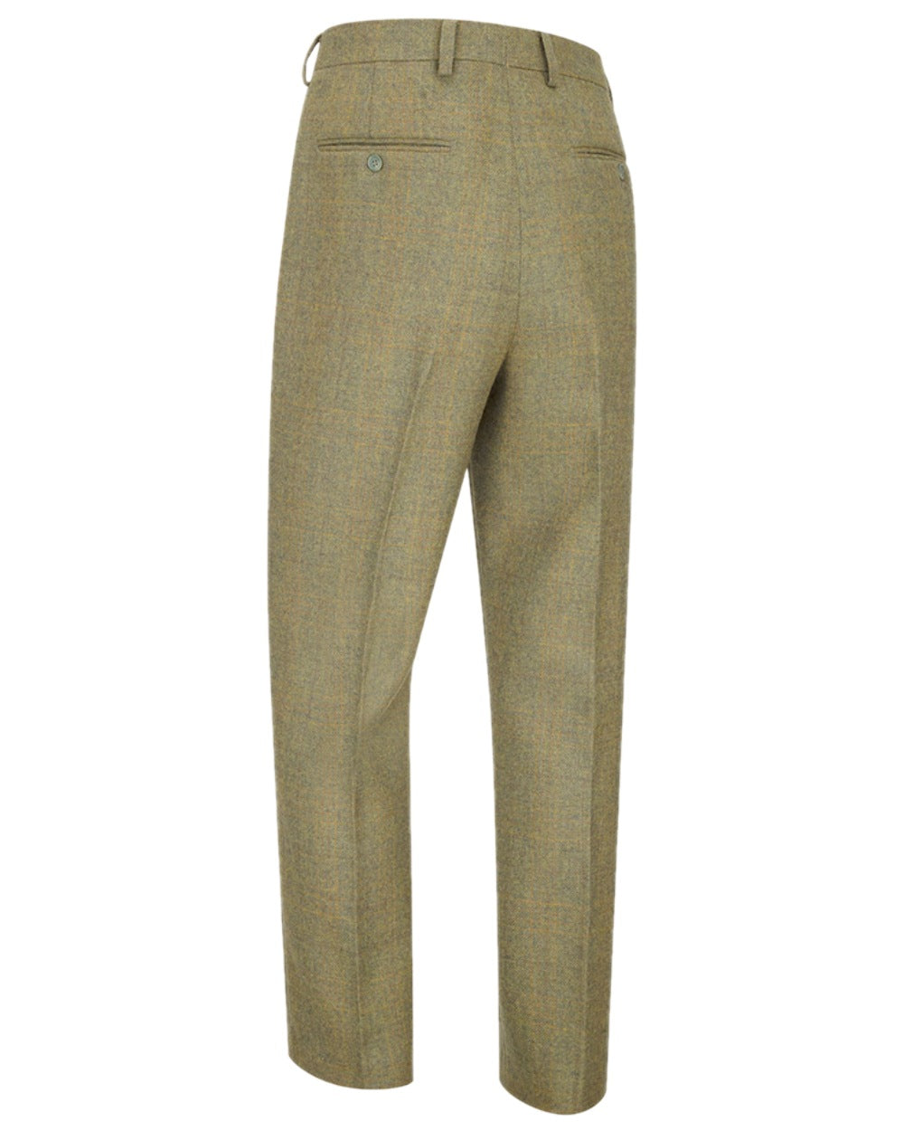 Green Coloured Hoggs of Fife Kinloch Tweed Trousers on white background #colour_green
