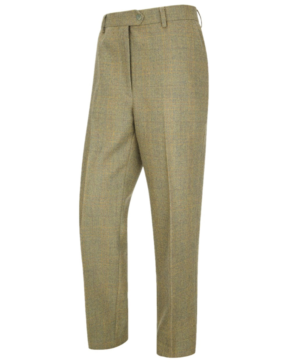 Green Coloured Hoggs of Fife Kinloch Tweed Trousers on white background #colour_green