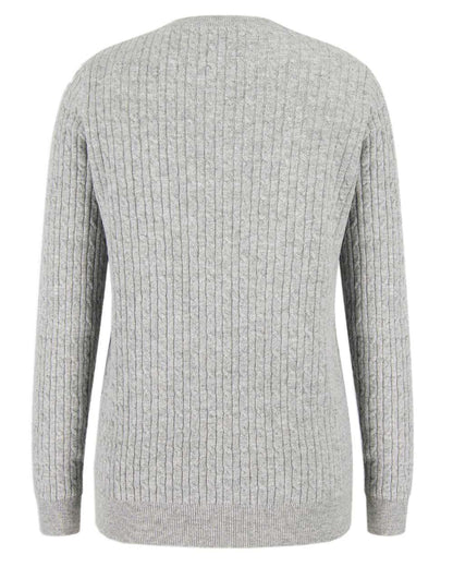 Grey Coloured Hoggs of Fife Lauder Ladies Cable Pullover on white background #colour_grey