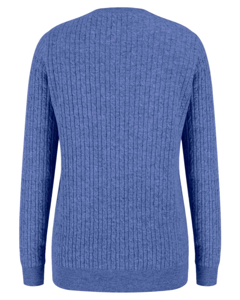 Violet Coloured Hoggs of Fife Lauder Ladies Cable Pullover on white background #colour_violet